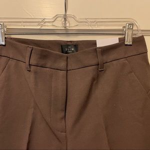 WHBM Slacks Pants Ankle Slim Comfort Stretch Size 4 Brown